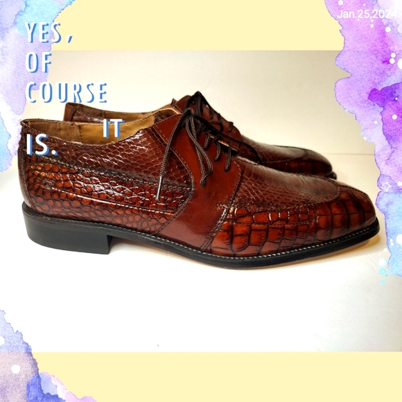 Stacy Adams Genuine Leather/Snake Men Oxford Shoes, size 10M (Never Worn) 🎩👞👞 - Picture 5 of 7